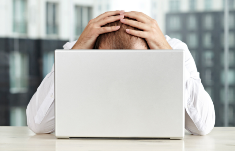 Stressed individual from market volatility