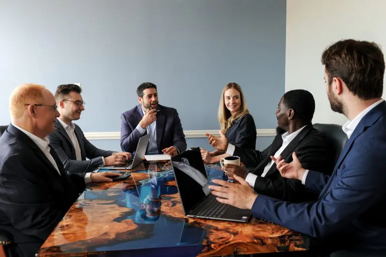 Group of the Fuchs Financial staff in a private wealth meeting