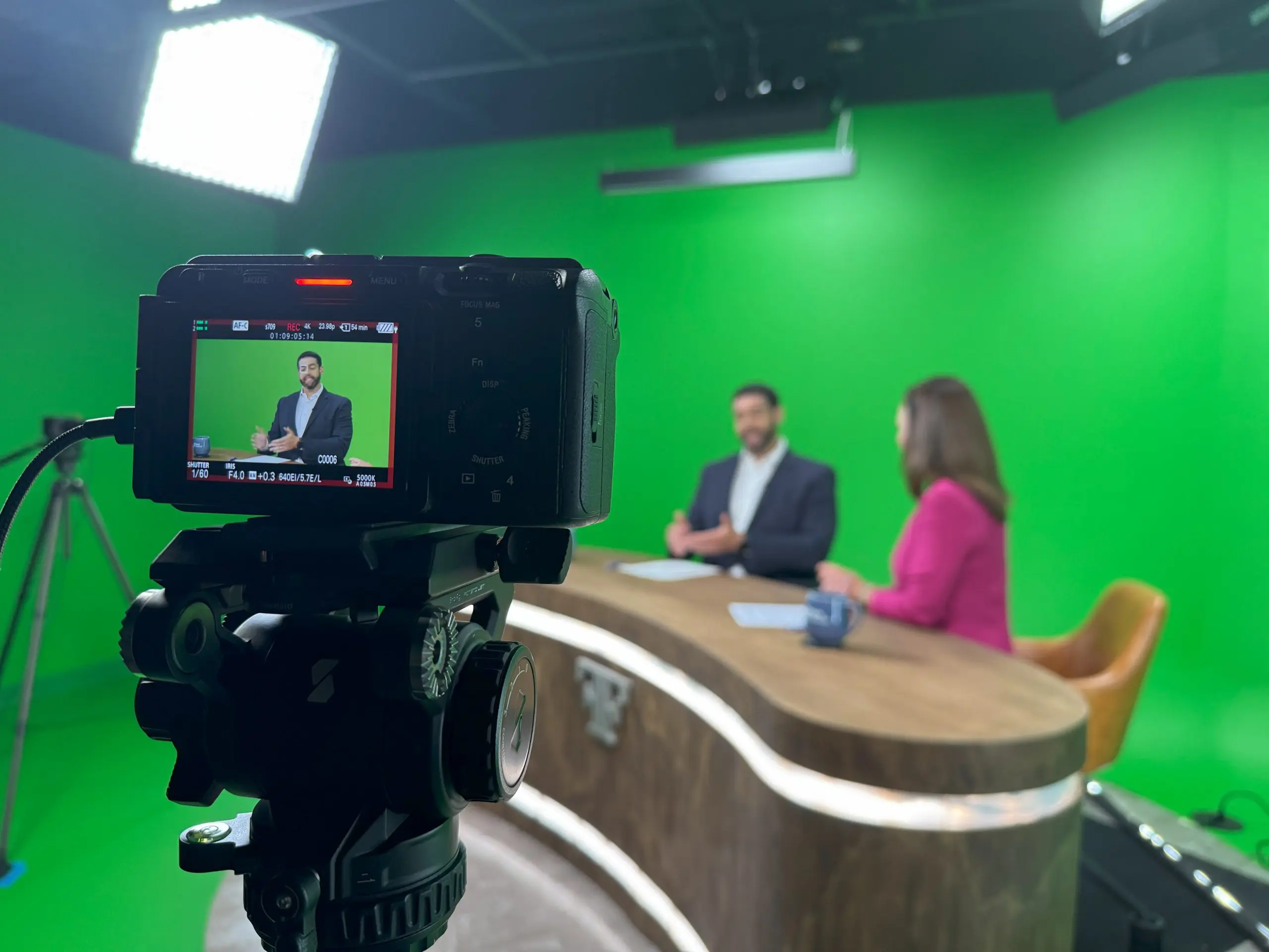 Camera showing Ben Fuchs in his studio in a behind the scenes picture