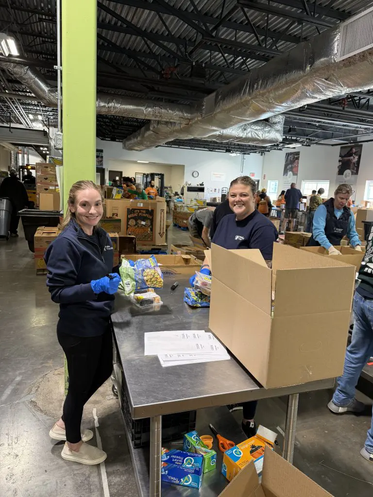 Fuchs Financial Advisor Gina Mazzadra and Client Service Coordinator Ashley Beach at the CT Foodshare