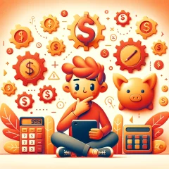 DALL·E-2024-03-25-15.47.31-A-cartoonish-2D-image-inspired-by-contemporary-childrens-book-illustrations-depicting-a-person-calculating-finances-surrounded-by-whimsical-symbols-