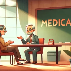 DALL·E-2024-03-26-16.34.02-A-cartoonish-2D-image-inspired-by-contemporary-childrens-book-illustrations-depicting-two-individuals-in-an-office-setting-engaged-in-a-discussion-