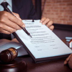 lawyer writing out an irrevocable trust